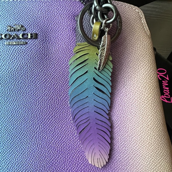 Coach Mini Lillie Ombré Pastel Satchel Bag Wallet and Matching Feather Set Pride - Picture 14 of 16